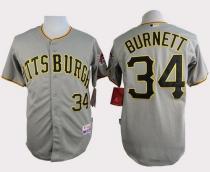 Pittsburgh Pirates #34 A J Burnett Grey Cool Base Stitched MLB Jersey Pittsburgh Pirates #34 A J Burnett Grey Cool Base Stitched MLB Jersey