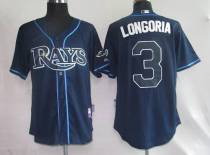 Tampa Bay Rays #3 Evan Longoria Gark Blue Stitched MLB Jersey Tampa Bay Rays #3 Evan Longoria Gark Blue Stitched MLB Jersey