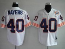 Mitchell and Ness Bears -40 Gale Sayers White With Big Number Bear Patch Stitched Throwback NFL Jers Mitchell and Ness Bears -40 Gale Sayers White With Big Number Bear Patch Stitched Throwback NFL Jers