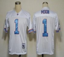 Mitchell And Ness Oilers -1 Warren Moon White Stitched Throwback NFL Jersey Mitchell And Ness Oilers -1 Warren Moon White Stitched Throwback NFL Jersey