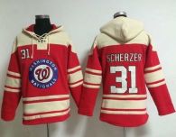 Washington Nationals #31 Max Scherzer Red Sawyer Hooded Sweatshirt MLB Hoodie