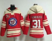 Washington Nationals #31 Max Scherzer Red Sawyer Hooded Sweatshirt MLB Hoodie Washington Nationals #31 Max Scherzer Red Sawyer Hooded Sweatshirt MLB Hoodie