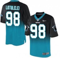 Nike Carolina Panthers -98 Star Lotulelei BlackBlue Stitched NFL Elite Fadeaway Fashion Jersey Nike Carolina Panthers -98 Star Lotulelei BlackBlue Stitched NFL Elite Fadeaway Fashion Jersey