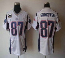 Nike Patriots -87 Rob Gronkowski White With C Patch Stitched NFL Elite Jersey Nike Patriots -87 Rob Gronkowski White With C Patch Stitched NFL Elite Jersey