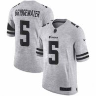 Nike Vikings -5 Teddy Bridgewater Gray Stitched NFL Limited Gridiron Gray II Jersey