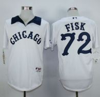 Chicago White Sox -72 Carlton Fisk White 1976 Turn Back The Clock Stitched MLB Jersey