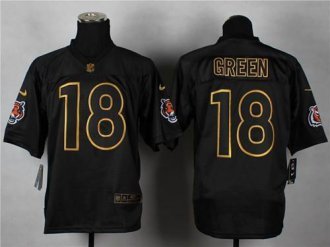 Nike Cincinnati Bengals -18 A J Green Black Gold No Fashion NFL Elite Jersey