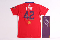 Autographed 2014 NBA All Star Cleveland Cavaliers -42 Kevin Love Red Jerseys Autographed 2014 NBA All Star Cleveland Cavaliers -42 Kevin Love Red Jerseys