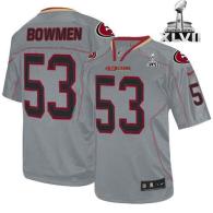 Nike San Francisco 49ers #53 NaVorro Bowman Lights Out Grey Super Bowl XLVII Men‘s Stitched NFL Elit