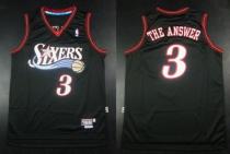 Philadelphia 76ers -3 Allen Iverson Black Throwback The Answer Stitched NBA Jersey Philadelphia 76ers -3 Allen Iverson Black Throwback The Answer Stitched NBA Jersey