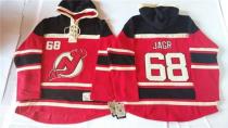 New Jersey Devils -68 Jaromir Jagr Red Sawyer Hooded Sweatshirt Stitched NHL Jersey New Jersey Devils -68 Jaromir Jagr Red Sawyer Hooded Sweatshirt Stitched NHL Jersey