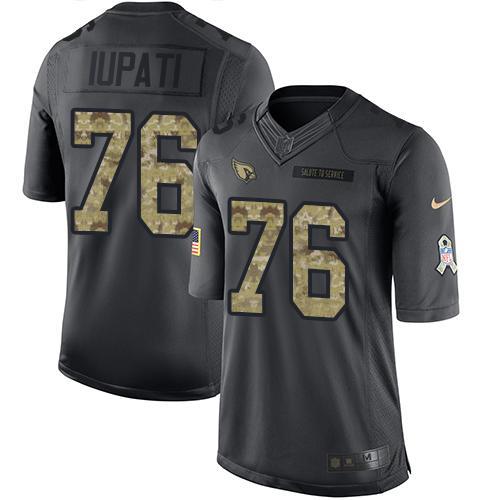 Arizona Cardinals -76 Mike Iupati Nike Anthracite 2016 Salute to Service Jersey