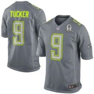 Nike Ravens -9 Justin Tucker Grey Pro Bowl Men's Stitched NFL Elite Team Sanders Jersey