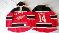 Detroit Red Wings -14 Gustav Nyquist Red Sawyer Hooded Sweatshirt Stitched NHL Jersey