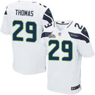 Seattle Seahawks Super Bowl XLVIII #29 Men's Earl Thomas Elite Road White Jersey