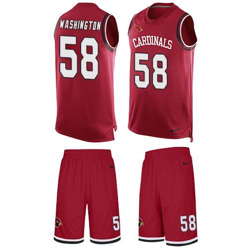 Cardinals -58 Daryl Washington Red Team Color Stitched NFL Limited Tank Top Suit Jersey