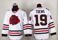 Chicago Blackhawks -19 Jonathan Toews White Red Skull Stitched NHL Jersey
