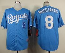 Kansas City Royals -8 Mike Moustakas Light Blue Alternate 1 Cool Base Stitched MLB Jersey Kansas City Royals -8 Mike Moustakas Light Blue Alternate 1 Cool Base Stitched MLB Jersey