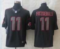 New Nike Arizona Cardicals 11 Fitzgerald Impact Limited Black Jerseys