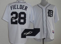 MLB Detroit Tigers #28 Prince Fielder Stitched White Cool Base Autographed Jersey MLB Detroit Tigers #28 Prince Fielder Stitched White Cool Base Autographed Jersey