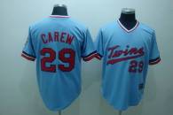 Mitchelland Ness Minnesota Twins -29 Rod Carew Stitched Light Blue Throwback MLB Jersey