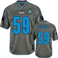 Nike Panthers -59 Luke Kuechly Grey With 20TH Season Patch Stitched Vapor Jersey
