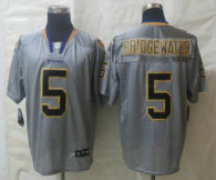 2014 Nike Minnesota Vikings -5 Teddy Bridgewater Lights Out Grey Elite Jerseys