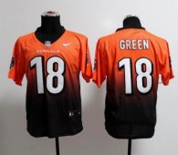 NEW Cincinnati Bengals 18 A J  Green Orange Black Drift Fashion II Elite NFL Jerseys