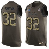 Nike Bills -32 O J Simpson Green Stitched NFL Limited Salute To Service Tank Top Jersey Nike Bills -32 O J Simpson Green Stitched NFL Limited Salute To Service Tank Top Jersey