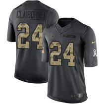 Dallas Cowboys -24 Morris Claiborne Nike Anthracite 2016 Salute to Service Jersey