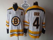 Boston Bruins Stanley Cup Finals Patch -4 Bobby Orr CCM Throwback White Stitched NHL Jersey Boston Bruins Stanley Cup Finals Patch -4 Bobby Orr CCM Throwback White Stitched NHL Jersey