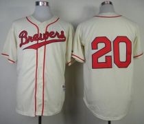 Milwaukee Brewers -20 Jonathan Lucroy Cream 1948 Turn Back The Clock Stitched MLB Jersey