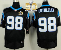 Nike Carolina Panthers #98 Star Lotulelei Black Team Color Super Bowl 50 Men's Stitched NFL Elite Je Nike Carolina Panthers #98 Star Lotulelei Black Team Color Super Bowl 50 Men's Stitched NFL Elite Je
