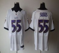 Nike Ravens -55 Terrell Suggs White Stitched NFL Elite Jersey
