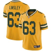 Nike Packers -63 Corey Linsley Yellow Stitched NFL Limited Rush Jersey Nike Packers -63 Corey Linsley Yellow Stitched NFL Limited Rush Jersey
