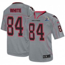 Nike Falcons 84 Roddy White Lights Out Grey With Hall of Fame 50th Patch Stitched NFL Elite Jersey Nike Falcons 84 Roddy White Lights Out Grey With Hall of Fame 50th Patch Stitched NFL Elite Jersey