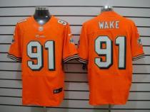 Nike Miami Dolphins #91 Cameron Wake Orange Alternate Men's Stitched NFL Elite Jersey Nike Miami Dolphins #91 Cameron Wake Orange Alternate Men's Stitched NFL Elite Jersey