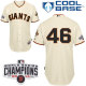 San Francisco Giants #46 Santiago Casilla Cream Home Cool Base W 2014 World Series Champions Patch S