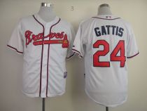 Atlanta Braves #24 Evan Gattis White Cool Base Stitched MLB Jersey Atlanta Braves #24 Evan Gattis White Cool Base Stitched MLB Jersey