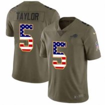 Nike Bills -5 Tyrod Taylor Olive USA Flag Stitched NFL Limited 2017 Salute To Service Jersey Nike Bills -5 Tyrod Taylor Olive USA Flag Stitched NFL Limited 2017 Salute To Service Jersey