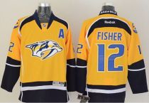 Nashville Predators -12 Mike Fisher Yellow Home Stitched NHL Jersey Nashville Predators -12 Mike Fisher Yellow Home Stitched NHL Jersey