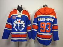 Edmonton Oilers -93 Nugent-Hopkins Light Blue Sawyer Hooded Sweatshirt Stitched NHL Jersey Edmonton Oilers -93 Nugent-Hopkins Light Blue Sawyer Hooded Sweatshirt Stitched NHL Jersey