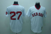 Mitchell and Ness Boston Red Sox #27 Carlton Fisk Stitched White Throwback MLB Jersey Mitchell and Ness Boston Red Sox #27 Carlton Fisk Stitched White Throwback MLB Jersey