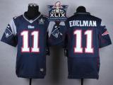 Nike New England Patriots -11 Julian Edelman Navy Blue Team Color Super Bowl XLIX Champions Patch Me