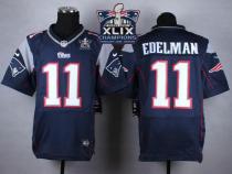 Nike New England Patriots -11 Julian Edelman Navy Blue Team Color Super Bowl XLIX Champions Patch Me