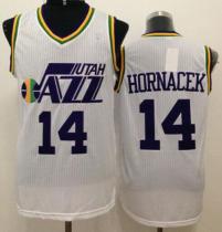 Utah Jazz -14 Jeff Hornacek White Throwback Stitched NBA Jersey