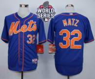 New York Mets -32 Steven Matz Blue Alternate Home Cool Base W 2015 World Series Patch Stitched MLB J