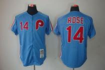 Mitchell And Ness Philadelphia Phillies #14 Rose Blue Stitched Throwback MLB Jersey Mitchell And Ness Philadelphia Phillies #14 Rose Blue Stitched Throwback MLB Jersey