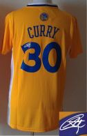 Revolution 30 Autographed Golden State Warriors -30 Stephen Curry Gold Stitched NBA Jersey