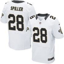 Nike New Orleans Saints #28 CJ Spiller White Men's Stitched NFL Elite Jersey Nike New Orleans Saints #28 CJ Spiller White Men's Stitched NFL Elite Jersey